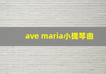 ave maria小提琴曲